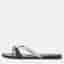 Hermes Corfu Size 36.5 Black/White Leather Thong Flat Slide