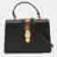 Gucci Sylvie Medium Black Leather Top Handle Bag
