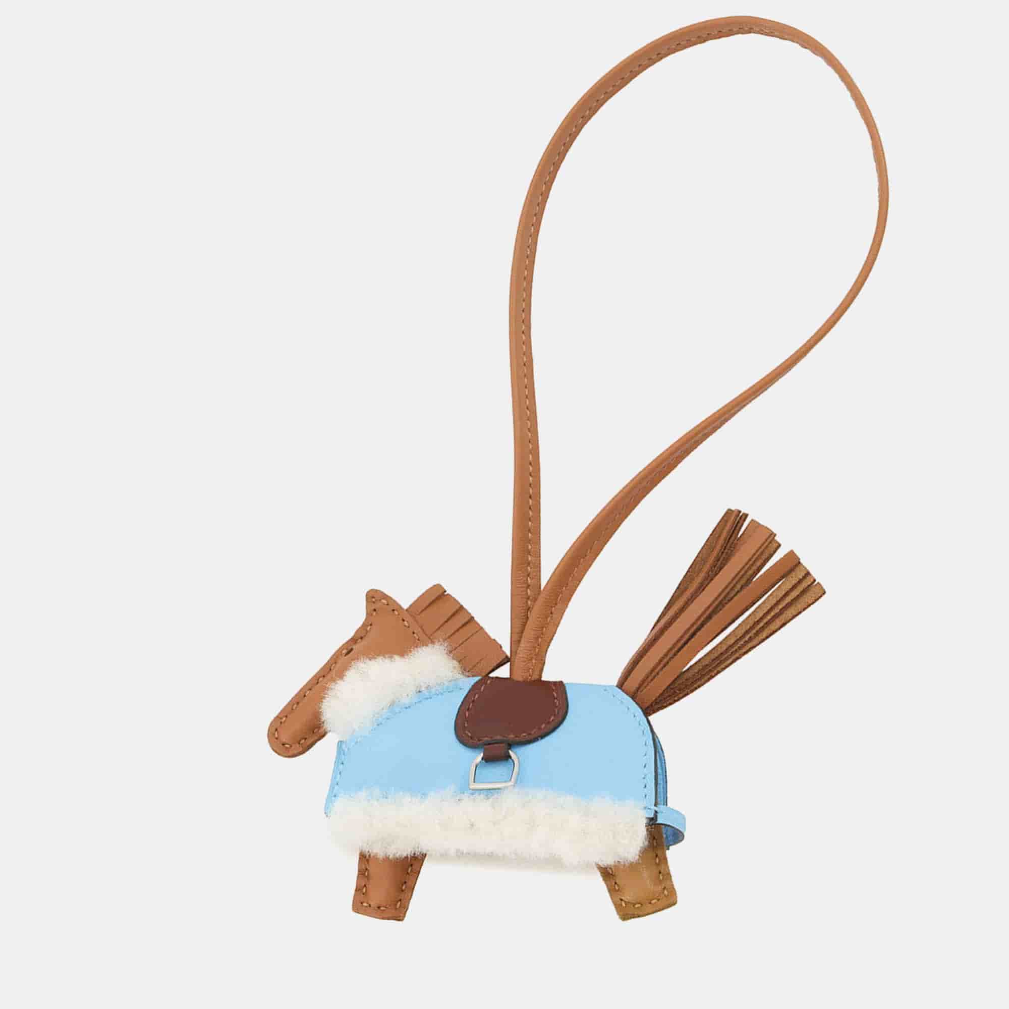 Hermes Rodeo Plush Gold/Terre/Celeste/Ecru Lambskin Mouton Size Pm