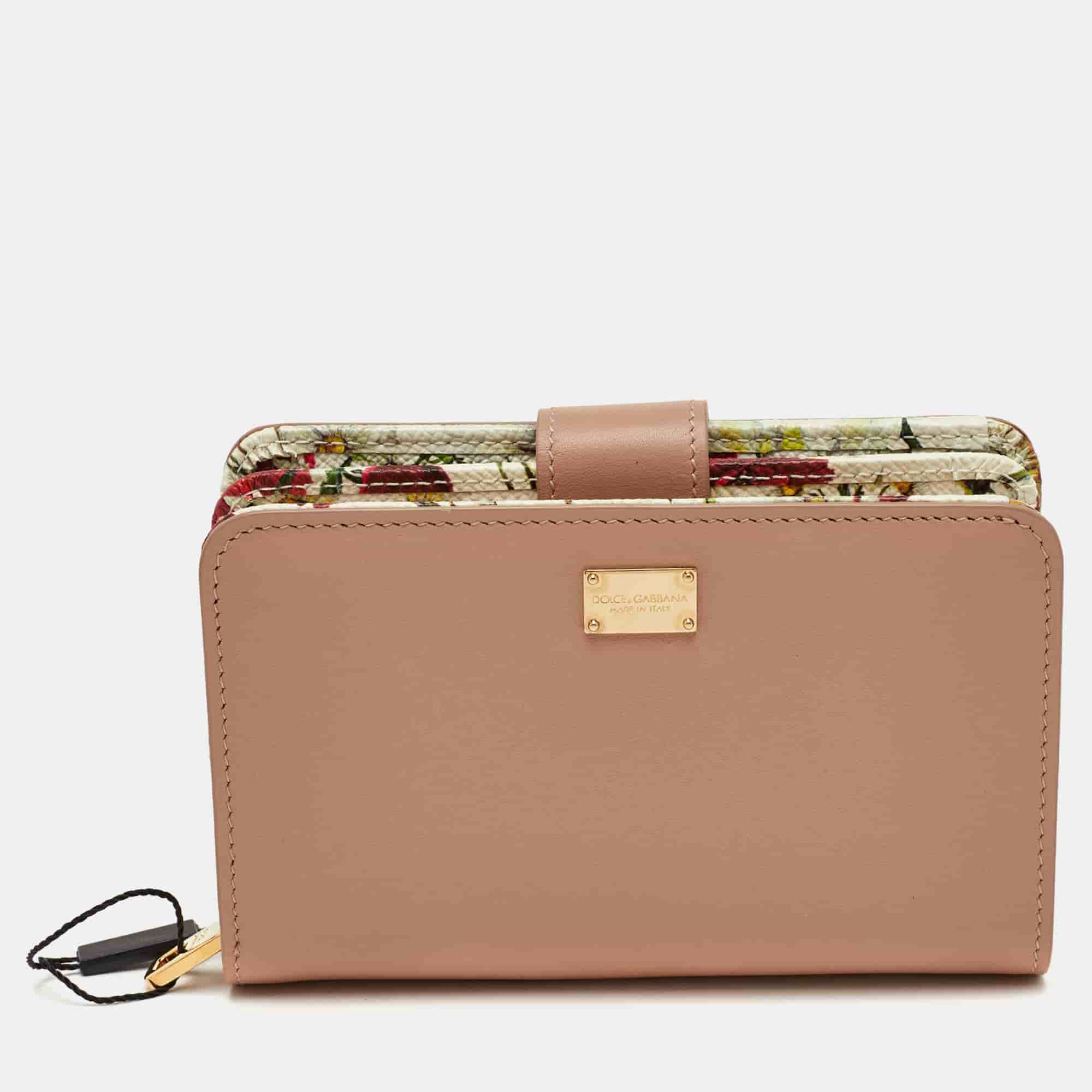 Dolce & Gabbana Nude Leather Zip French Wallet