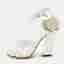 Burberry Hove Size 38 White Leather Split Toe Ankle Strap Sandals