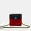 Chanel Vintage Matelasse Coco Mark Satin Chain Shoulder Bag In Black And Red
