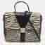Aigner Black/White Zebra Print Calf Hair and Leather Top Handle Bag