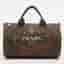 Prada St. Barth Logo Green Canvas Boston Bag