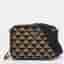 Prada Symbole Beige/Black Embroidered Canvas Shoulder Bag