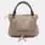 Chloe Marcie Double Carry Large Beige/Grey Leather Shoulder Bag