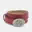 Roberto Cavalli RC Logo 85 CM Buckle Belt Red Leather
