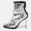 Giuseppe Zanotti Size 38 Silver Sequins and Suede Ankle Length Boots