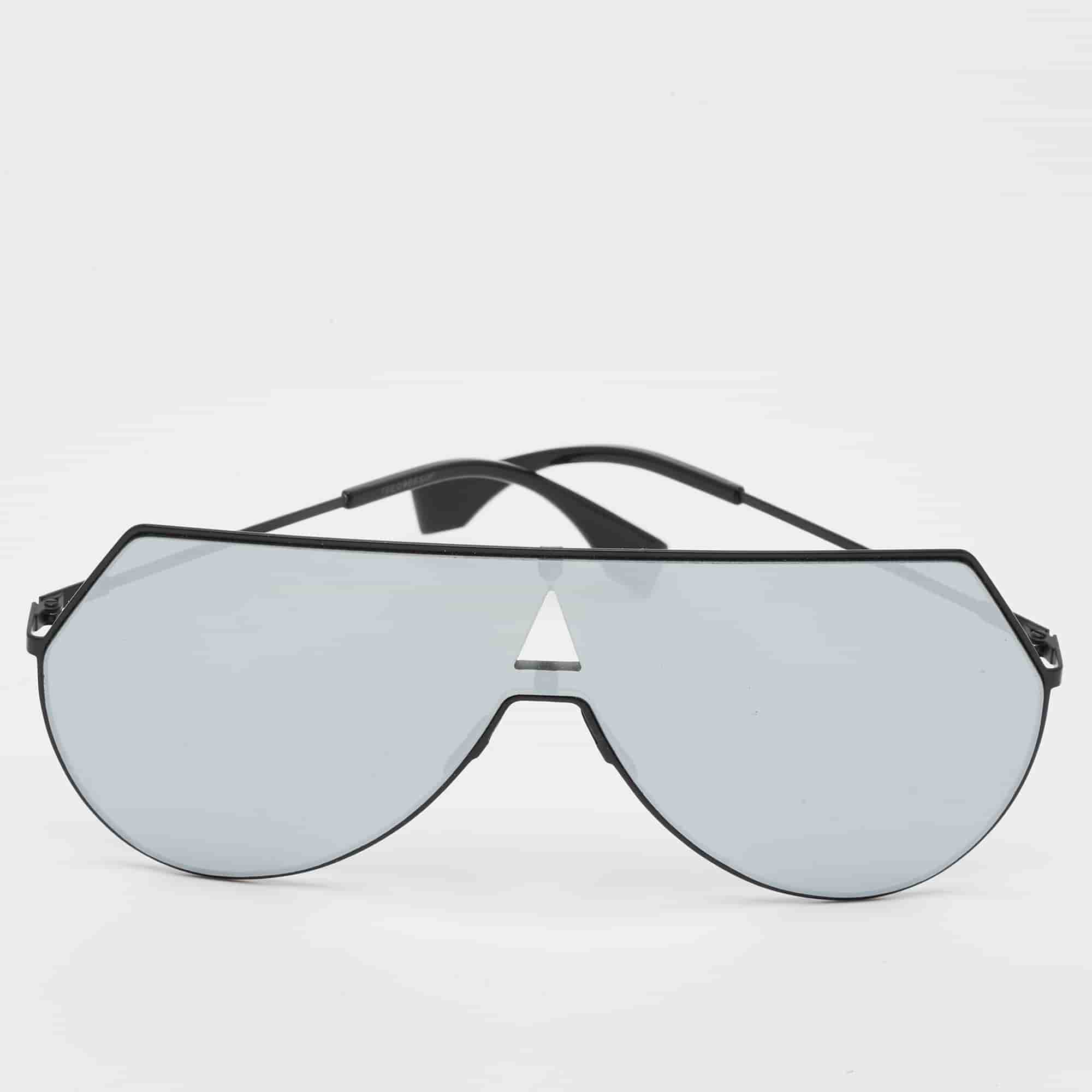 Fendi Grey/Black Mirrored FF0193/S Shield Sunglasses