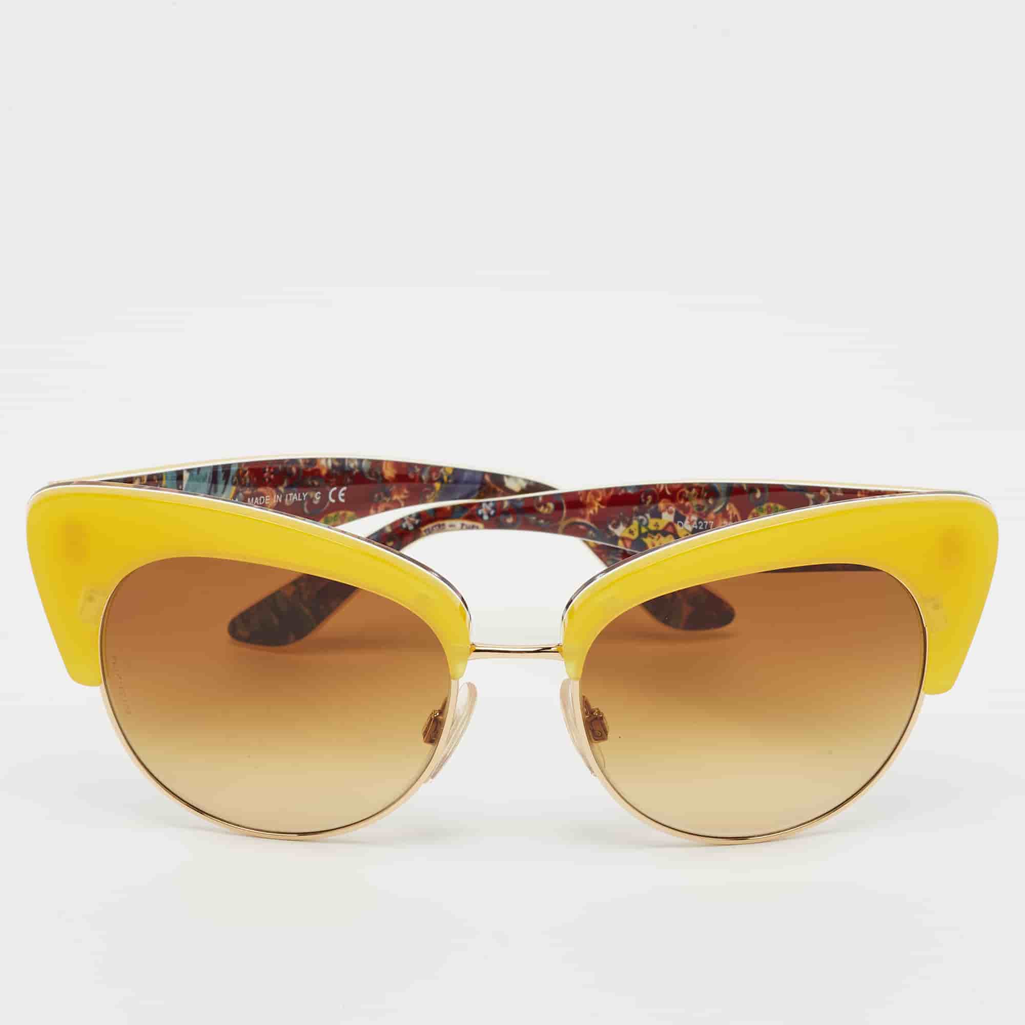 Dolce & Gabbana Yellow/Brown Gradient DG4277 Butterfly Sunglasses