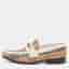 Burberry Moorley Size 38 Beige/White House Canvas and Leather Flats