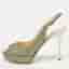 Jimmy Choo Verity Size 35 Metallic Lurex Fabric Peep Toe Platform Slingback Sandals