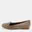 Gina Size 36 Brown Satin Crystal Embellished Ballet Flats