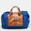 Tod's Blue/Brown Nylon and Leather Medium Duffle Bag