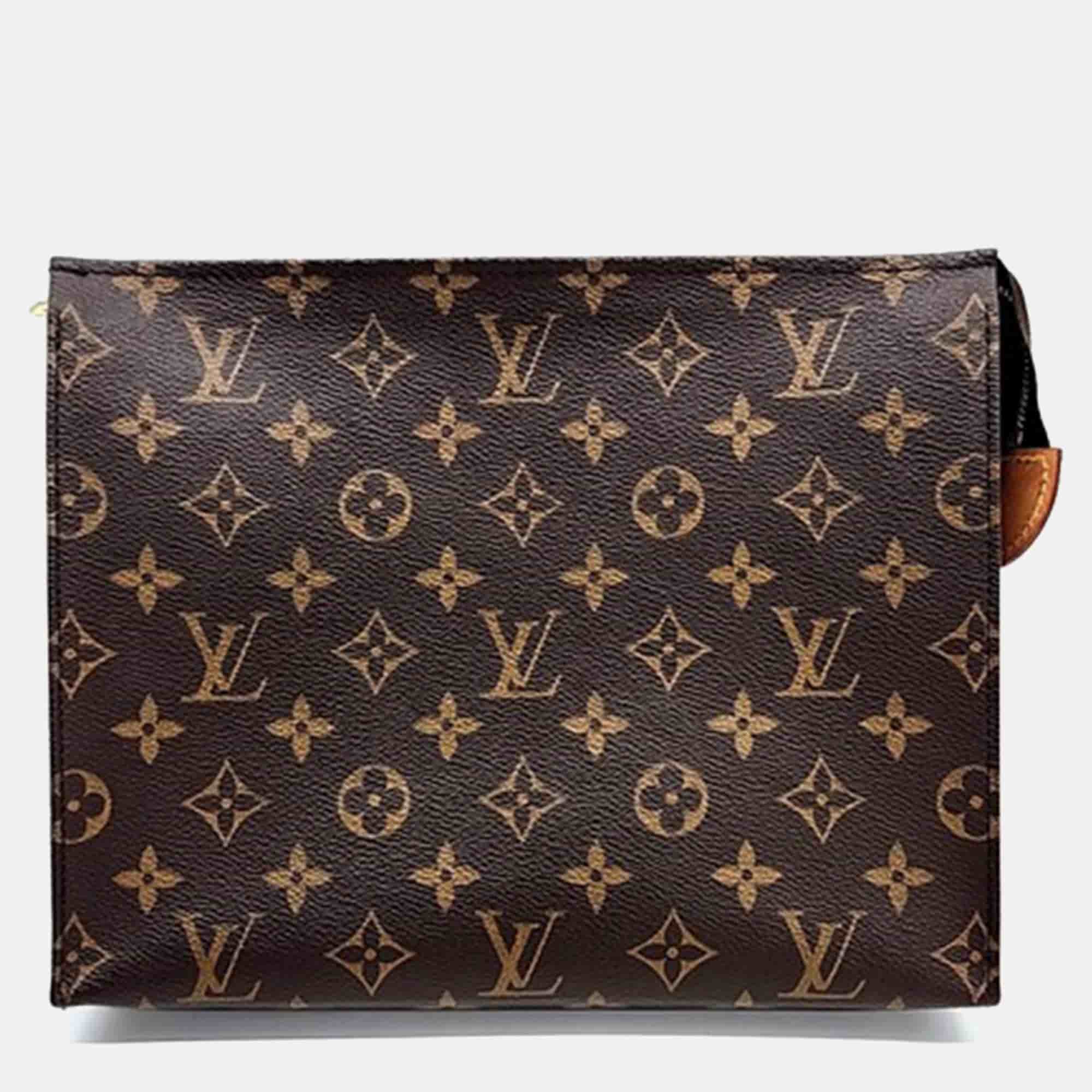 Louis Vuitton Brown Monogram Pochette Toilette 26
