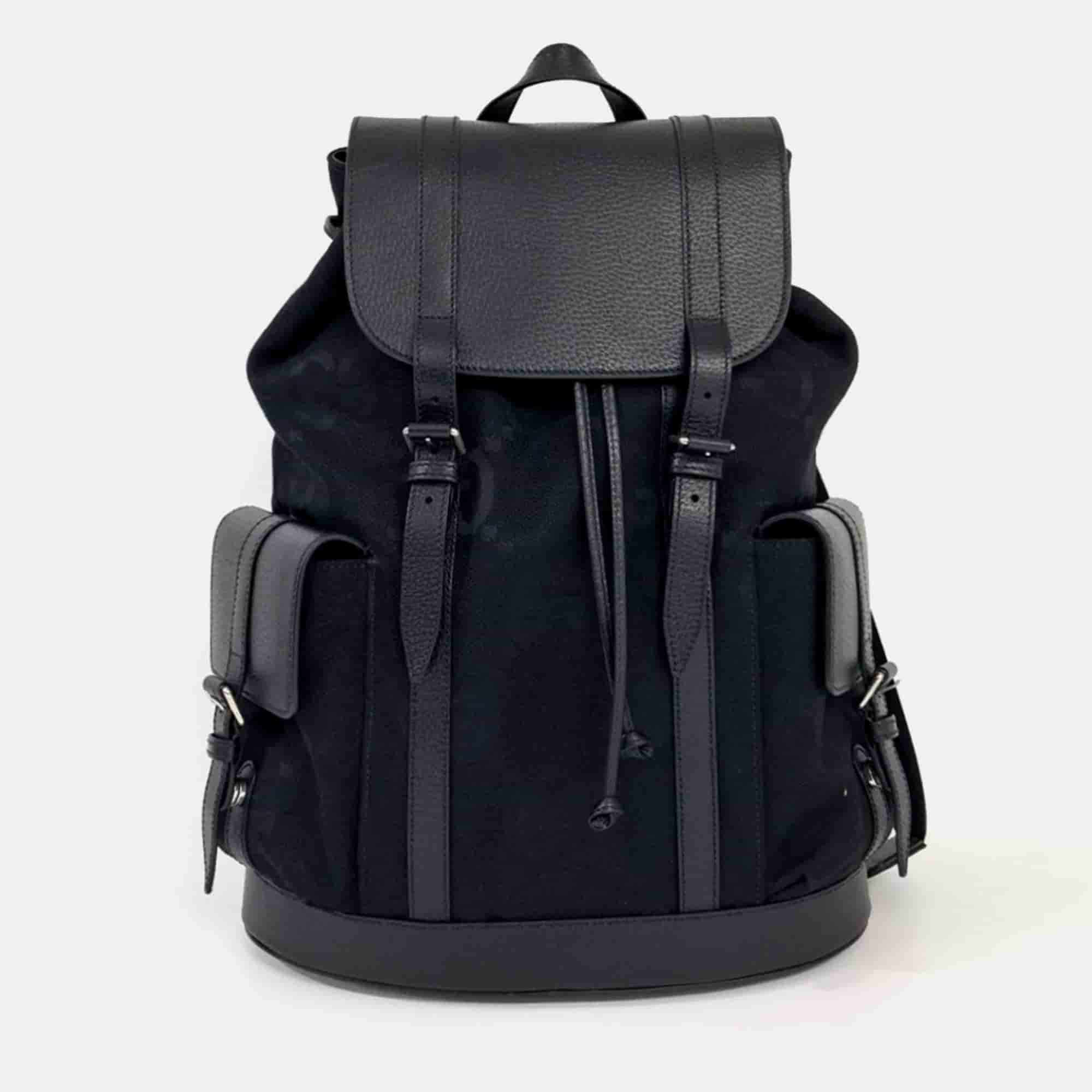 Gucci Canvas and Leather Black Jumbo GG Backpack (678829)