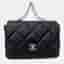 Chanel Black Leather  19 Flap Bag Maxi