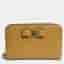 Salvatore Ferragamo Yellow Leather Ferragamo Vara card wallet