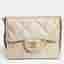 Chanel AP0238 Metallic Gold Leather Chain Card Wallet Bag