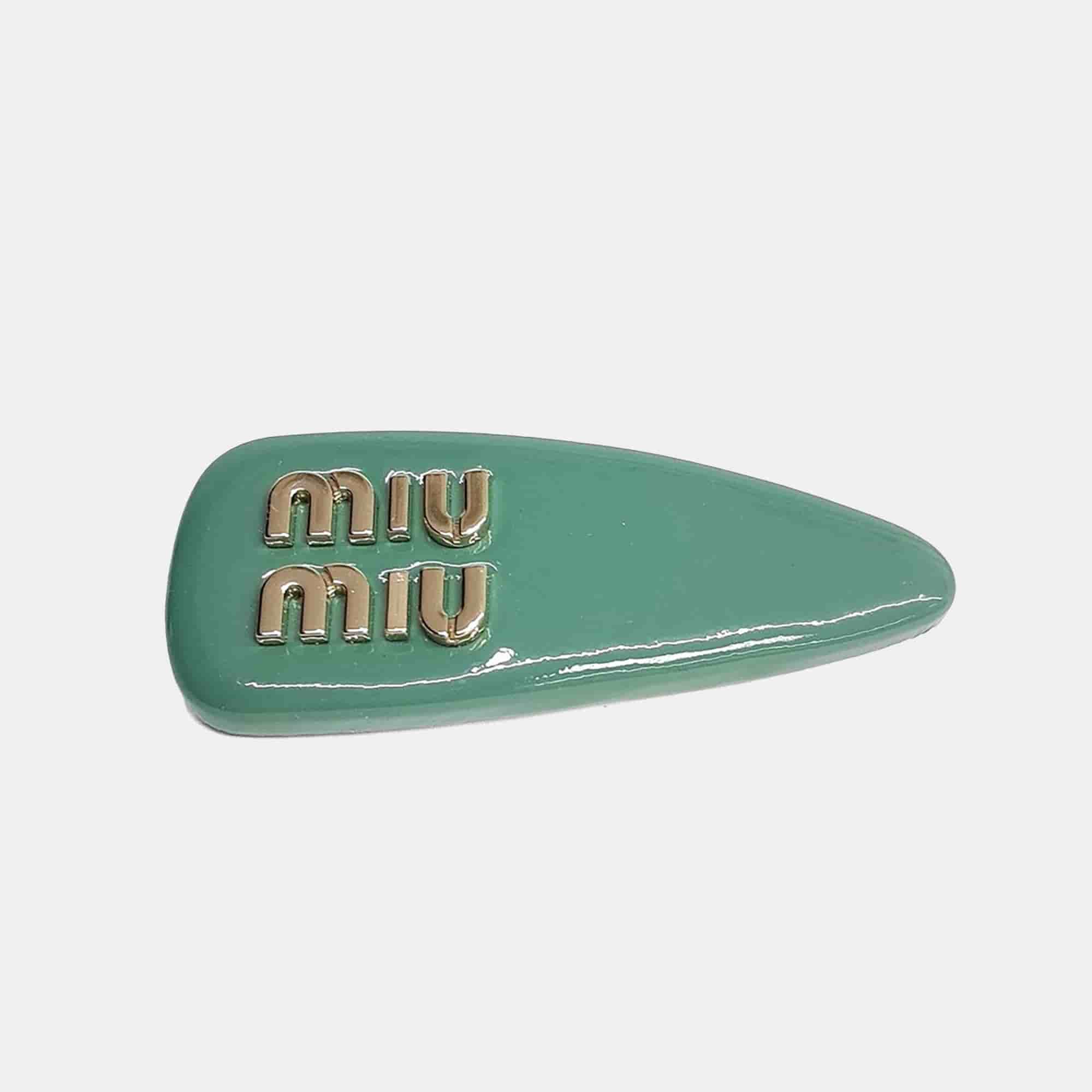 Miu Miu Leather Green Hair pin