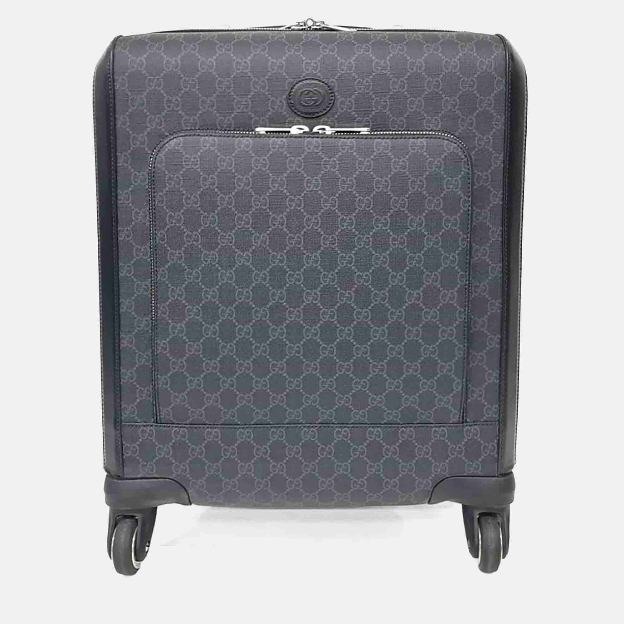 Gucci PVC Grey carry-on suitcase (451003)