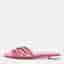 Aquazzura Moondust Size 38.5 Pink Leather Crystal Embellished  Flat Slide