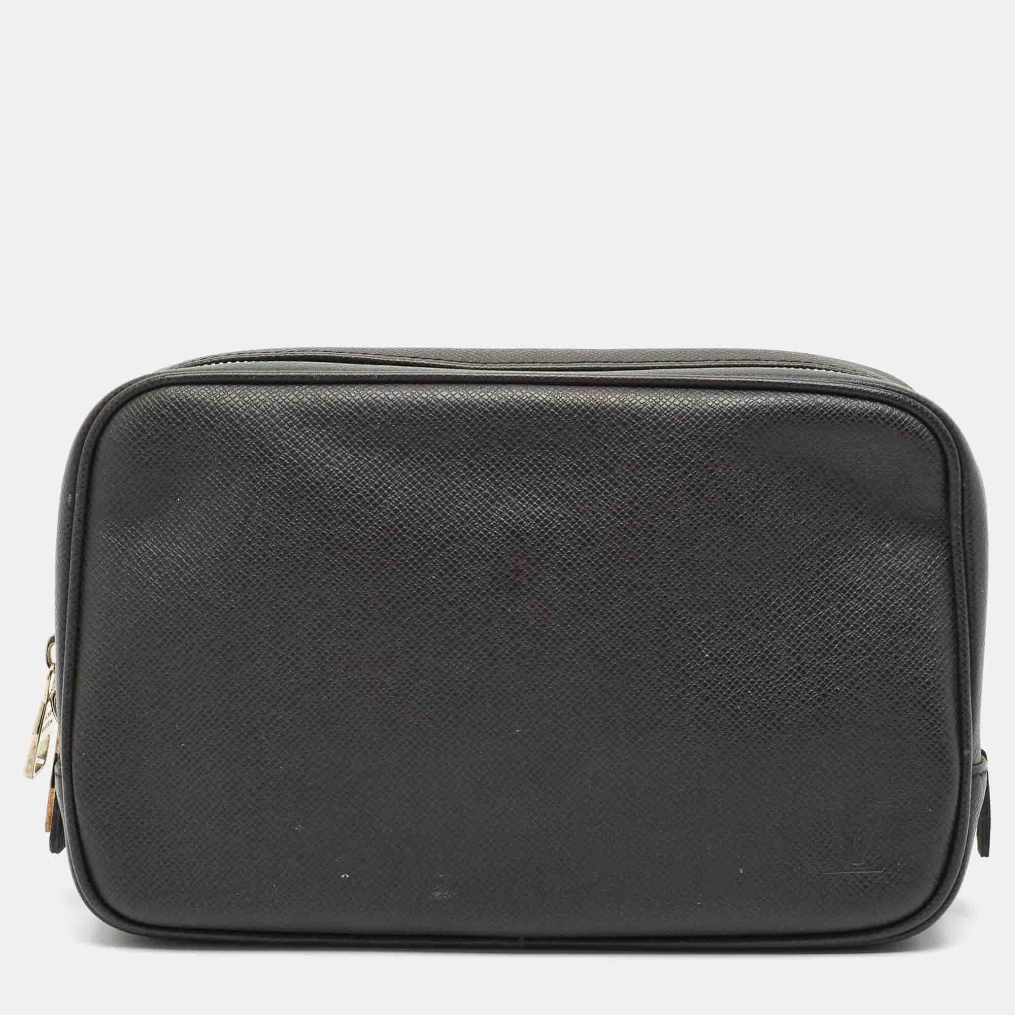 Louis Vuitton Black Taiga Leather Toiletry Pouch