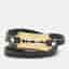 Alexander Mcqueen Razor Blade Leather Gold Tone Wrap Bracelet