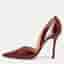 Manolo Blahnik Size 39.5 Burgundy Patent Leather Pointed Toe D'orsay Pumps