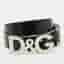 Dolce & Gabbana D&G Logo 85CM Black Leather Waist Belt