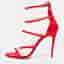 Christian Louboutin Size 39.5 Red Satin Crystal Embellished Strappy Sandals