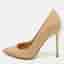 Gianvito Rossi Size 35 Beige Leather Pointed Toe Pumps