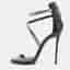 Giuseppe Zanotti Size 36 Black Patent Leather and Suede Crystal Embellished Ankle Strap Sandals
