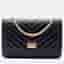 Chanel Black Reissue 2.55 Chevron Aged Calfskin Wallet on Chain