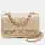 Chanel Single Classic Flap Mini Gold Quilted Leather Flap Bag