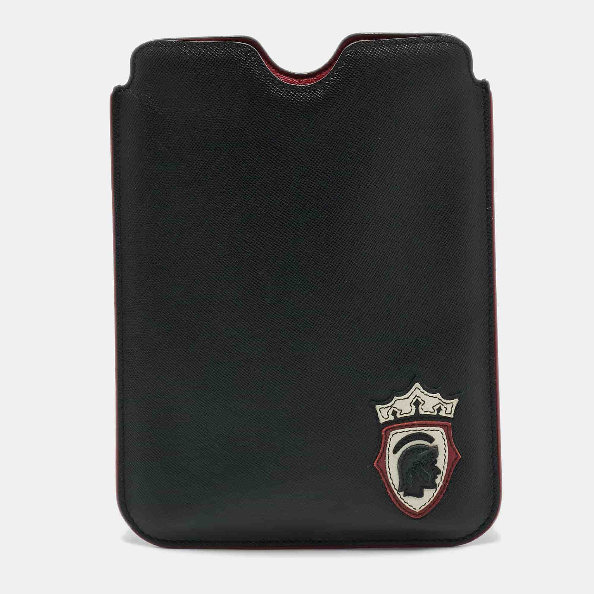 Prada iPad Case Black/Red Saffiano Leather