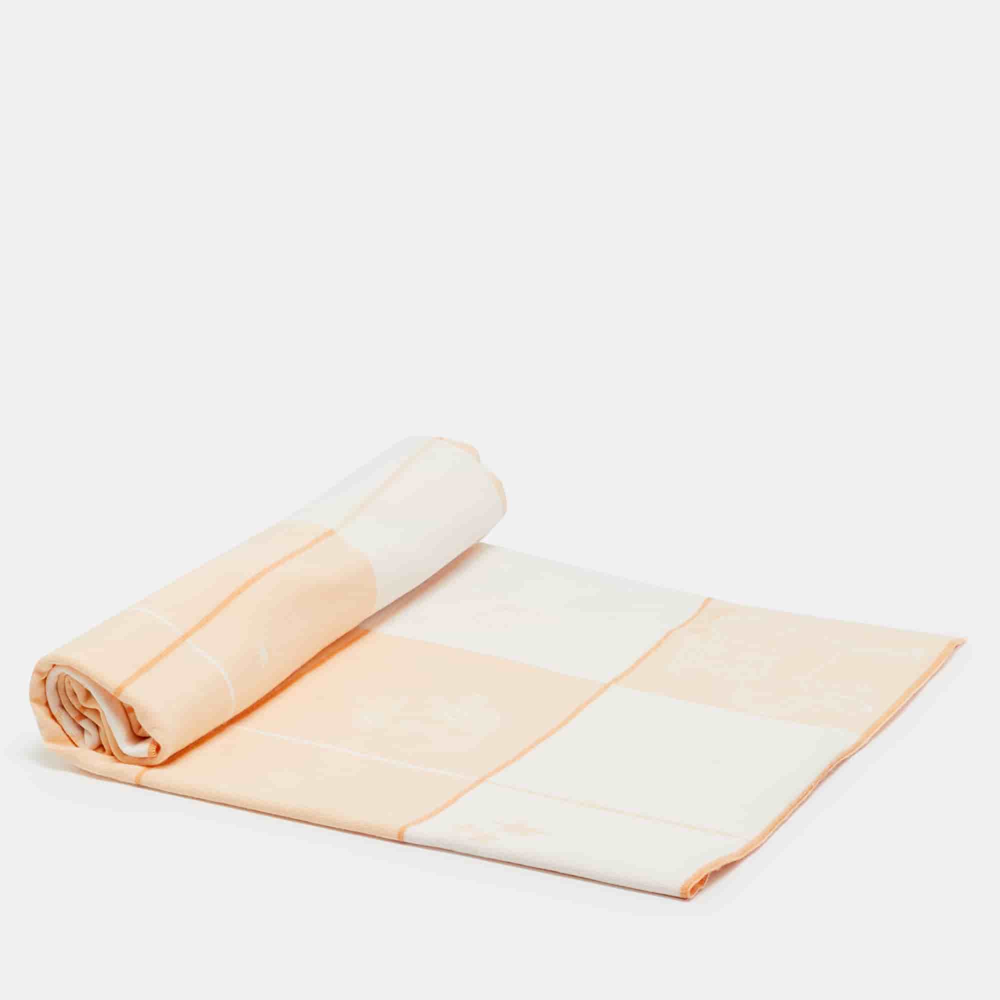 Hermes Orange/White Cabriole Cotton Knit Baby Blanket