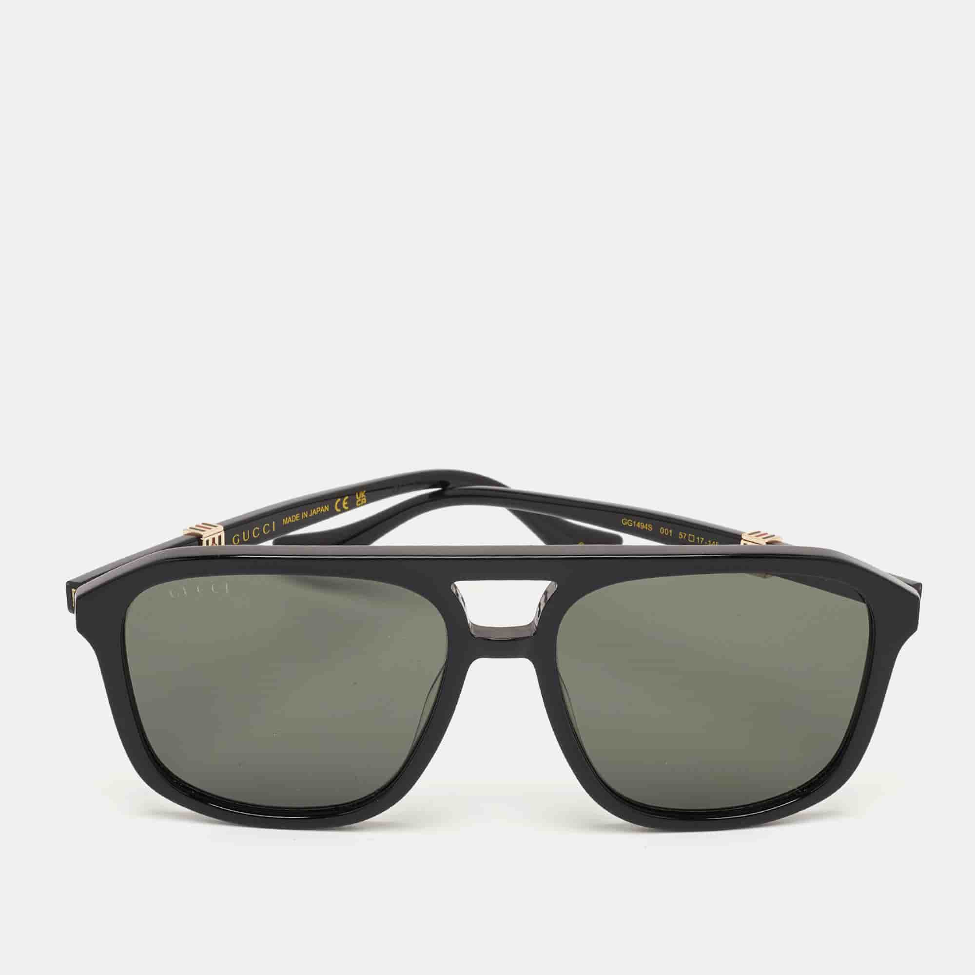 Gucci Black GG1494S Web Aviator Sunglasses