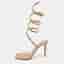 Valentino Rockstud Size 39.5 Beige Leather and PVC Ankle Strap Sandals