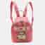Moschino This Is Not A Moschino Toy Pink Coated Canvas Backpack