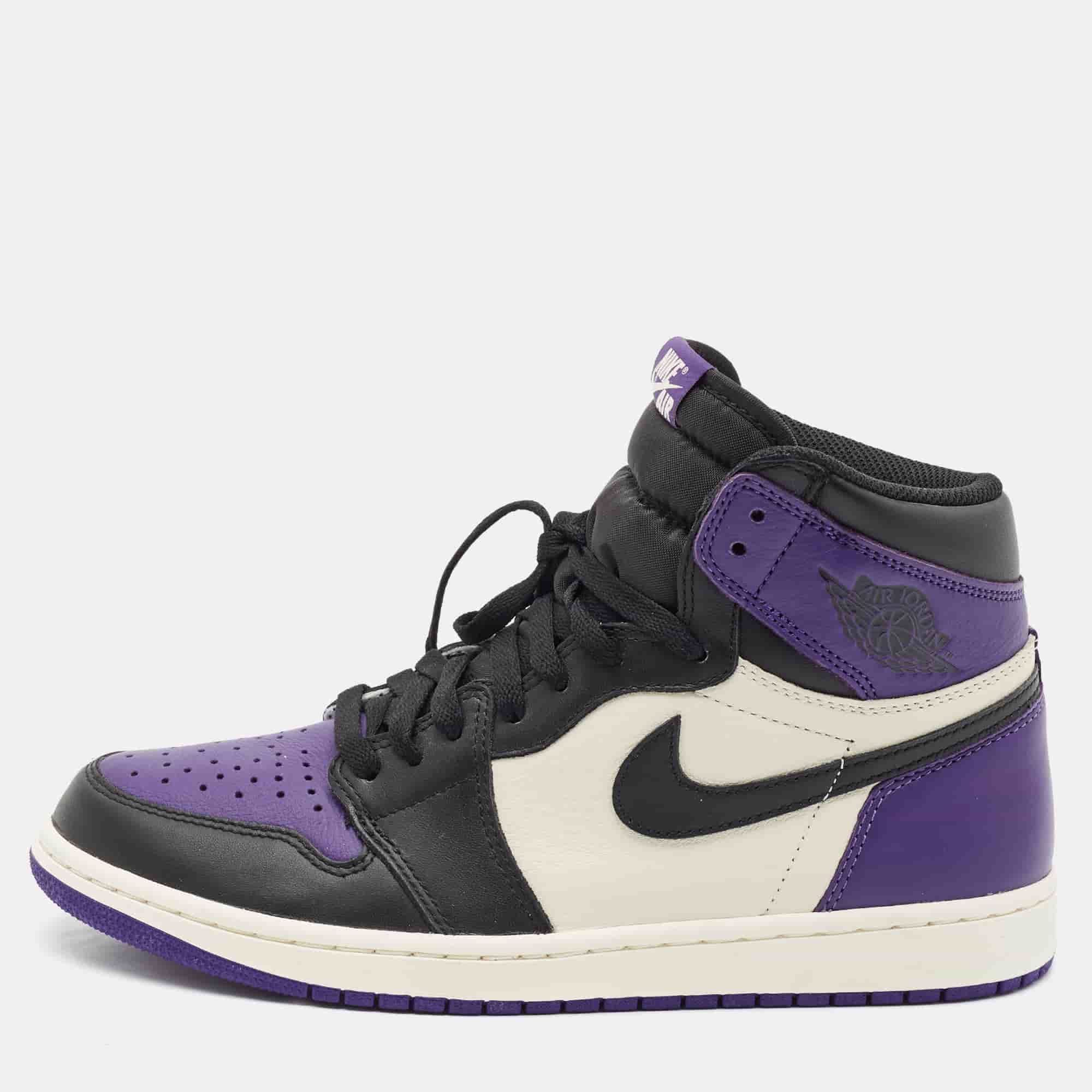 Air Jordans Jordan 1 Retro Court Purple Size 43 Multicolor Leather High Top Sneakers