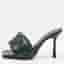 Bottega Veneta Lido Size 38 Dark Green Intrecciato Leather Slide Sandals