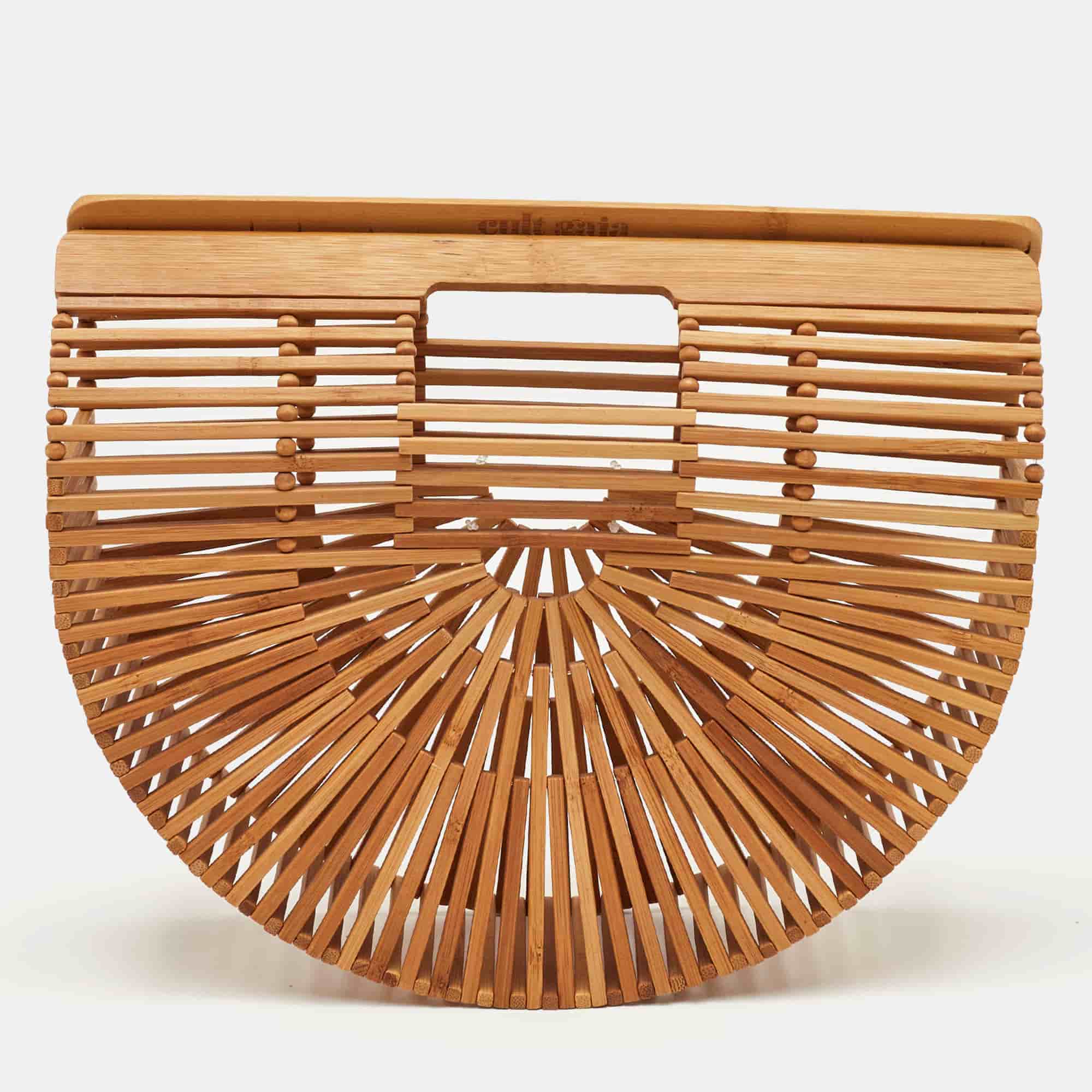 Cult Gaia Ark Small Tan Bamboo Natural Clutch