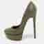 Casadei Daisy Size 38 Gold/Black Lurex Fabric Platform Pumps