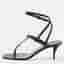 Saint Laurent Cassandra Size 40 Black Leather Ankle Strap Sandals