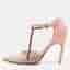 Dior  Size 37.5 Tri Color Lizard Embossed Leather Crystal Embellished T-Bar Pointed Toe Pumps