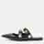 Valentino Roman Stud Size 38.5 Black Leather Flat Sandals