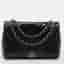 Chanel Classic Single Maxi Black Chevron Patent Leather Flap Bag