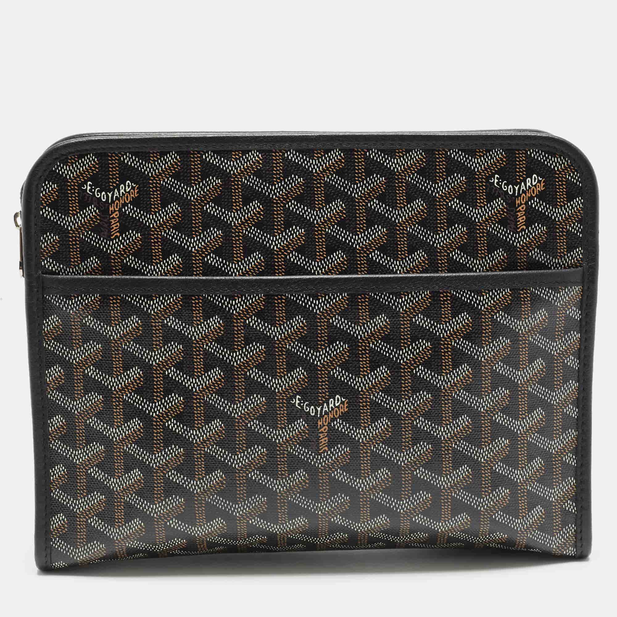 Goyard Jouvence MM Black Goyardine Coated Canvas Toiletry Pouch