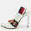 Gucci Sylvie Web Size 37 White Leather Pointed Toe Slingback Pumps